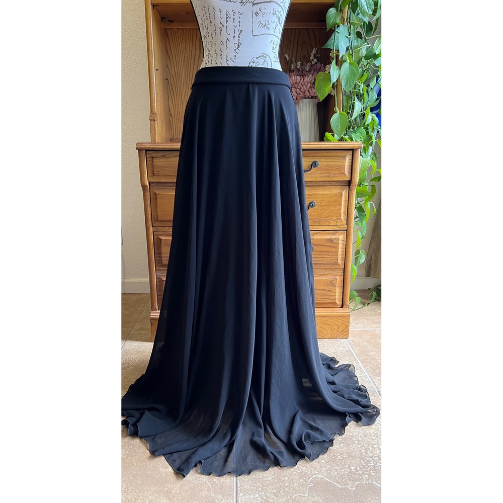 City Triangles Black Maxi Skirt Whimsygoth Goth Fairy Chiffon Size 3